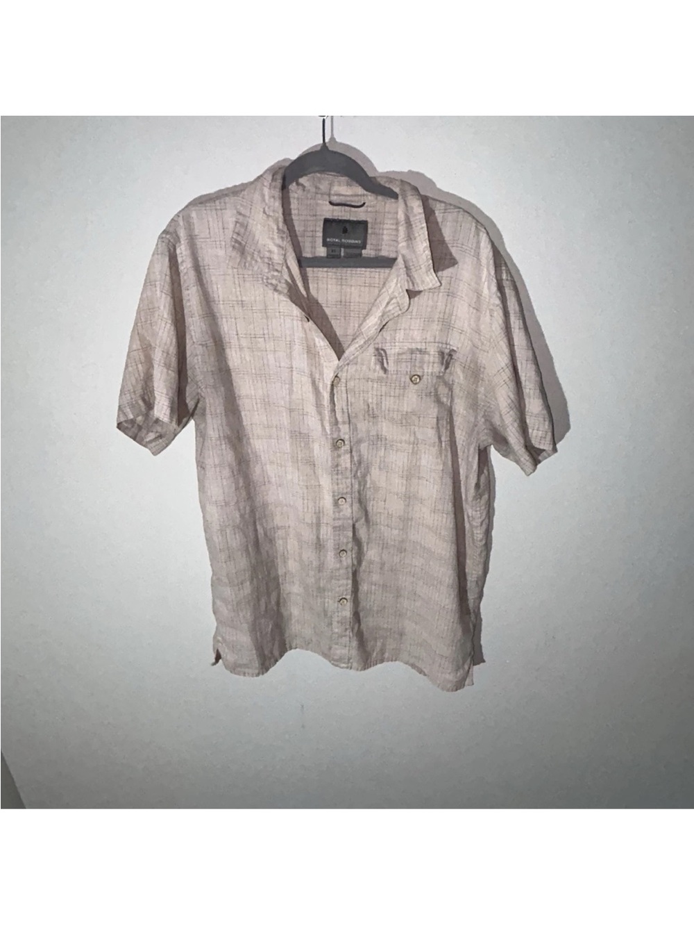Royal Robbins Light Beige Short-Sleeve Button-Down Shirt